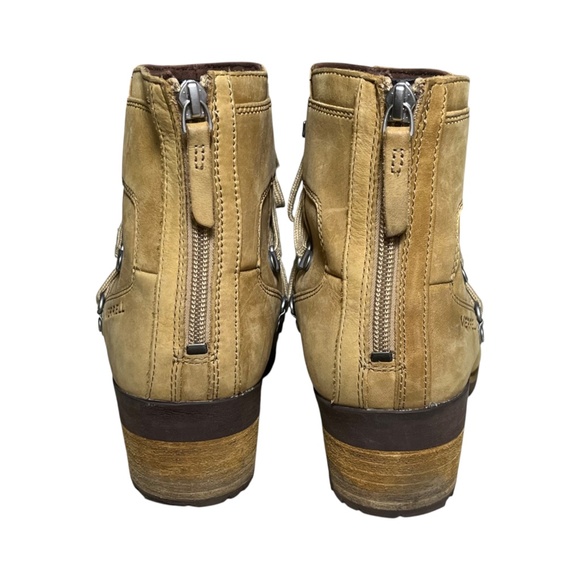 Merrell Women's Size 10 Shiloh II Boots Beige Leather Zip Booties Chunky Heels - Picture 7 of 13